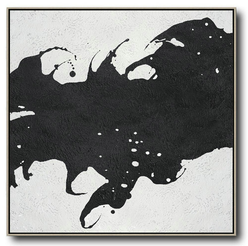 Oversized Canvas Art On Canvas,Oversized Minimal Black And White Painting - Wall Art Ideas For Living Room
